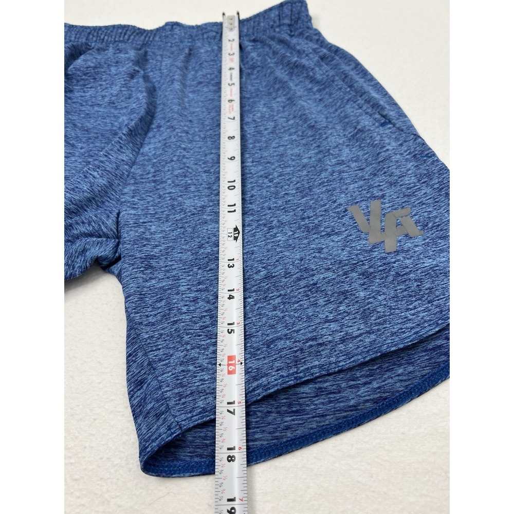 YoungLA Shorts Mens Medium Blue Heather Stretch Zip Pockets Active Training Gym - Picture 8 of 11